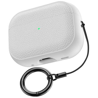 Leather Pattern TPU Case for AirPods Pro 3 – Full Protection with Keychain