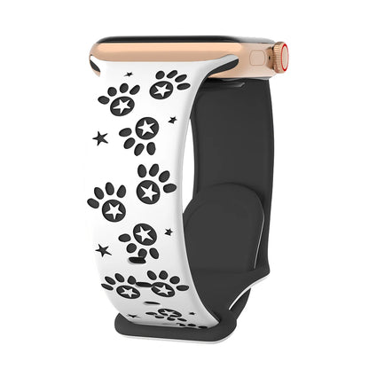 Paw Carving Silicone Strap for Apple Watch Ultra & Series 10–5 SE Band