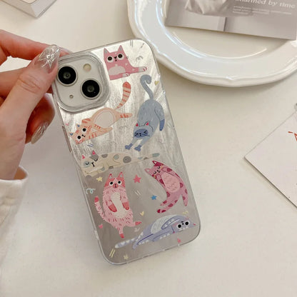 Cute Kitten Graphic Phone Case for iPhone 15 14 13 12 11 SE X XR XS Max