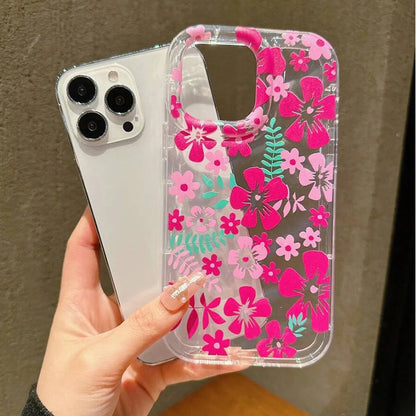 Pink Floral Flower Phone Case for iPhone 13 12 11 14 15 16 Pro Max Plus