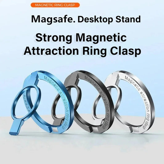 Magnetic Ring Phone Stand Alloy Foldable Removable Holder for iPhone 15 14 13 12
