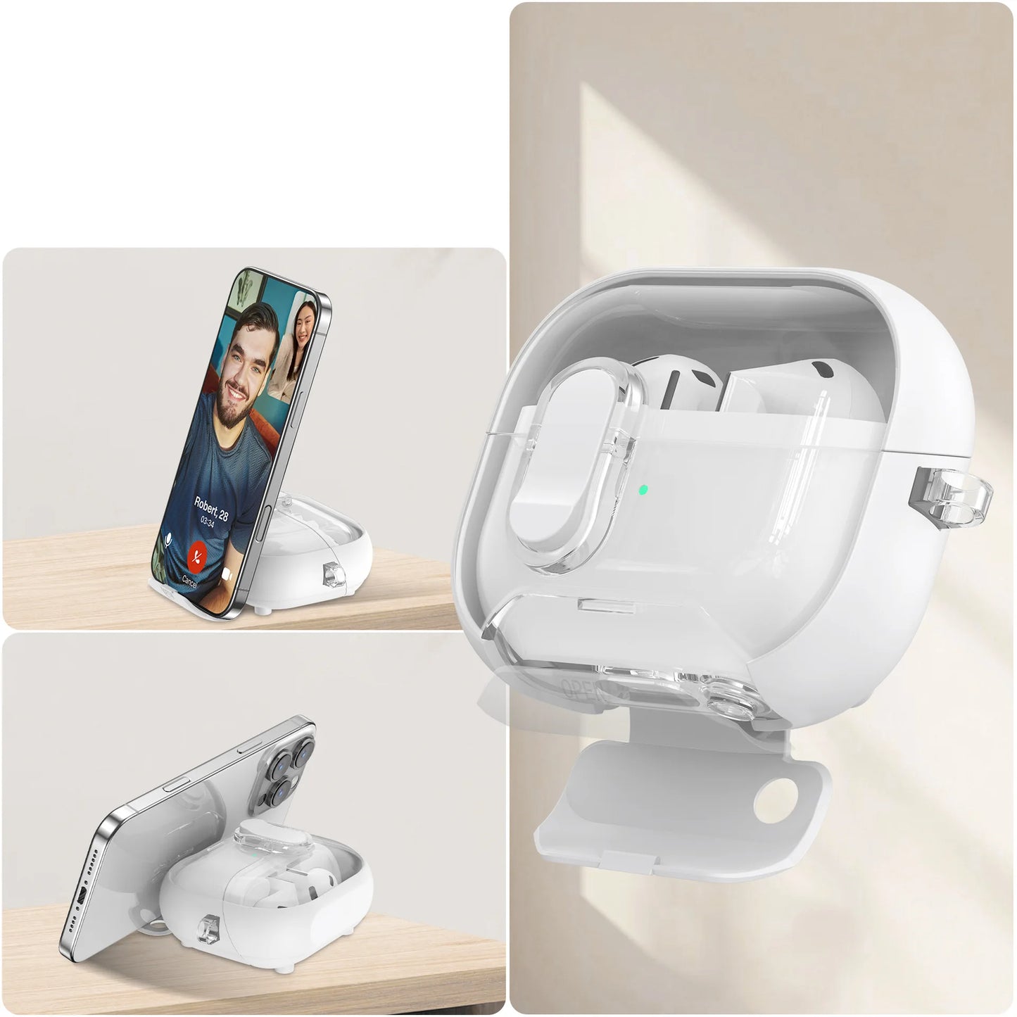 Secure Lock Case for Samsung Galaxy Buds 3 / 3Pro with Phone Stand