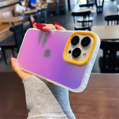 Matte Gradient Laser Shockproof Case for iPhone 15 14 Plus Pro Max