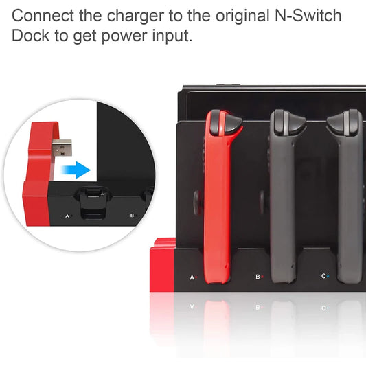 Joy-Con Charging Dock Stand for Nintendo Switch – 4 Slot Controller Station