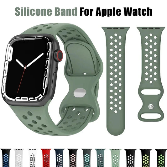 Silicone Strap for Apple Watch Ultra2 49/45/44/42/41/40/38mm Sport Wristband Band