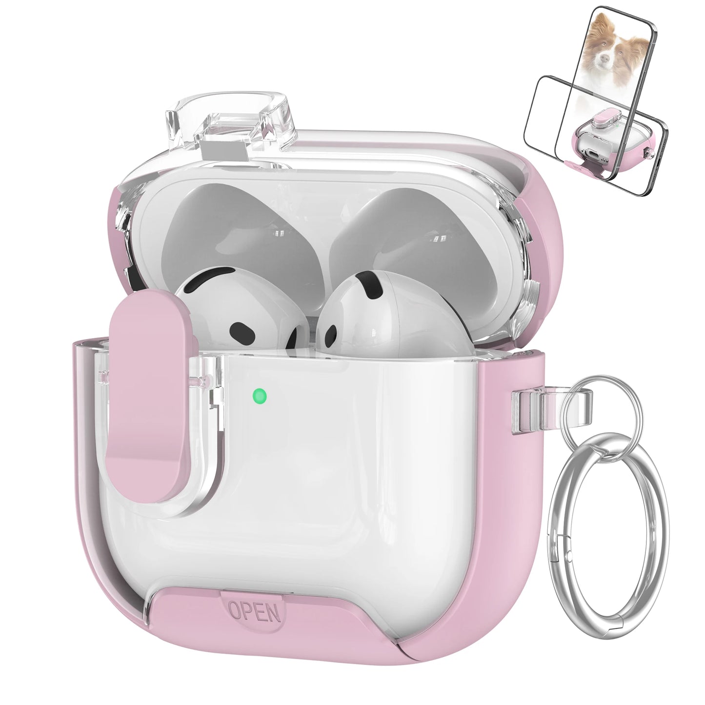 Secure Lock Clip Protection Case for AirPods 4 & AirPods Pro 2 with Magnetic Wireless Cover