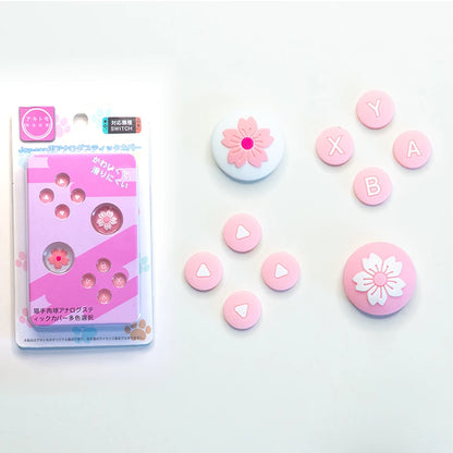 Silicone D-Pad & ABXY Key Stickers for Switch OLED | Joy-Con Grip Cap Set