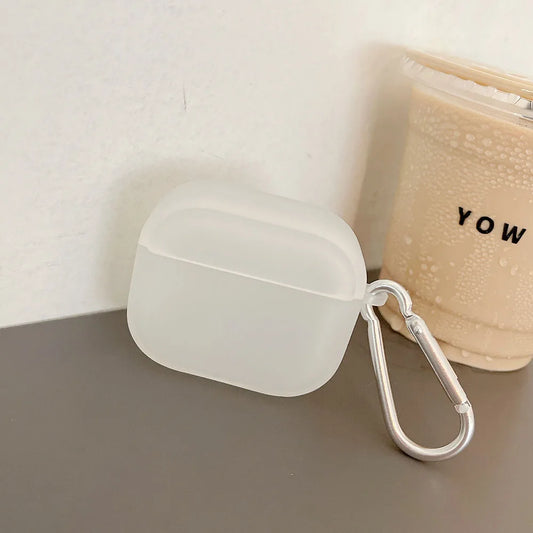 Matte Transparent Case for AirPods 1 2 3 Pro Clear Protective Keyring Cover