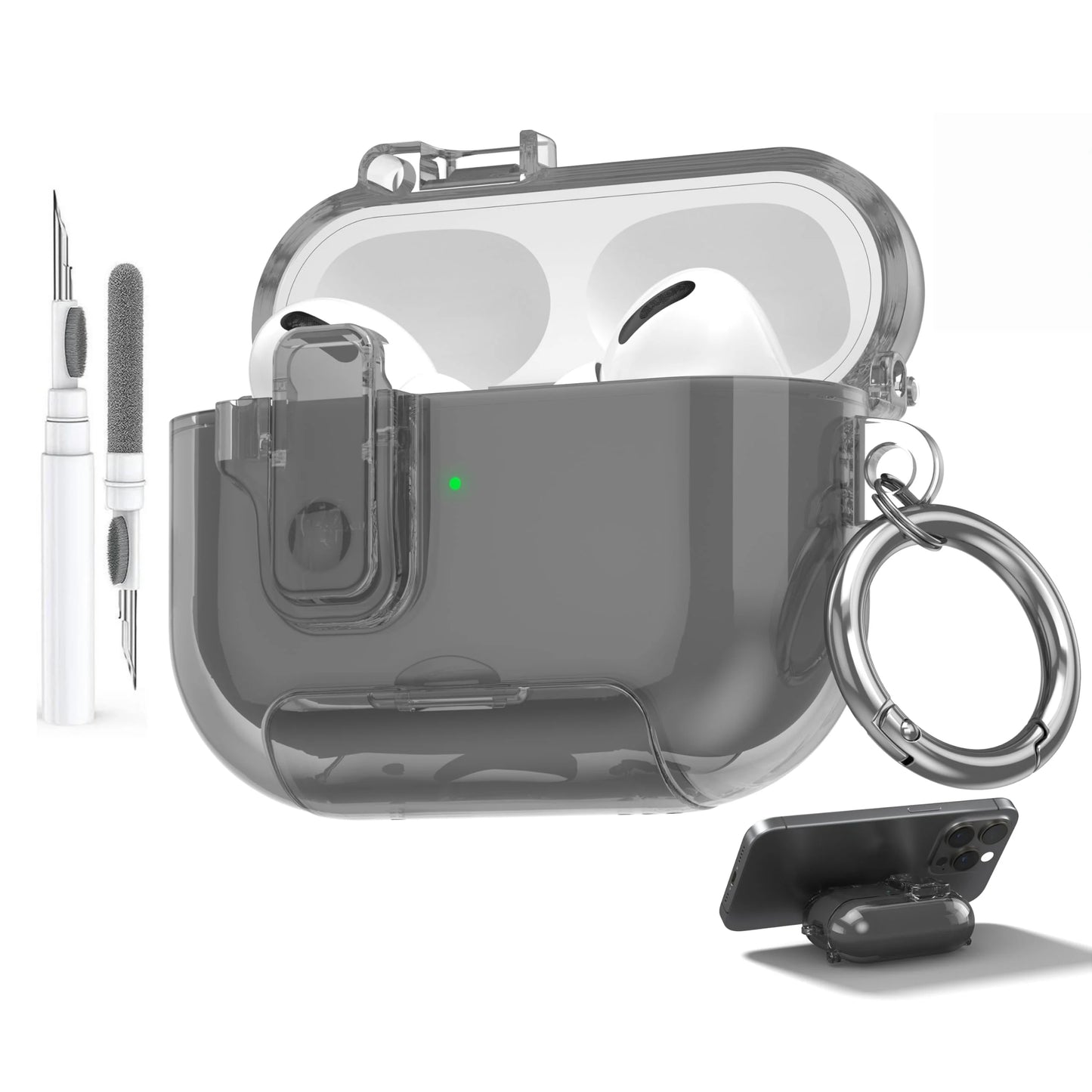 Clear Soft TPU Case for AirPods Pro 3 – Shockproof Cover with Cleaner Kit (2025)