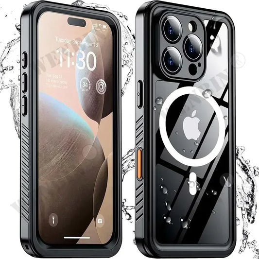 IP68 Waterproof MagSafe Case for iPhone 16 15 14 Pro Max Plus Diving Cover