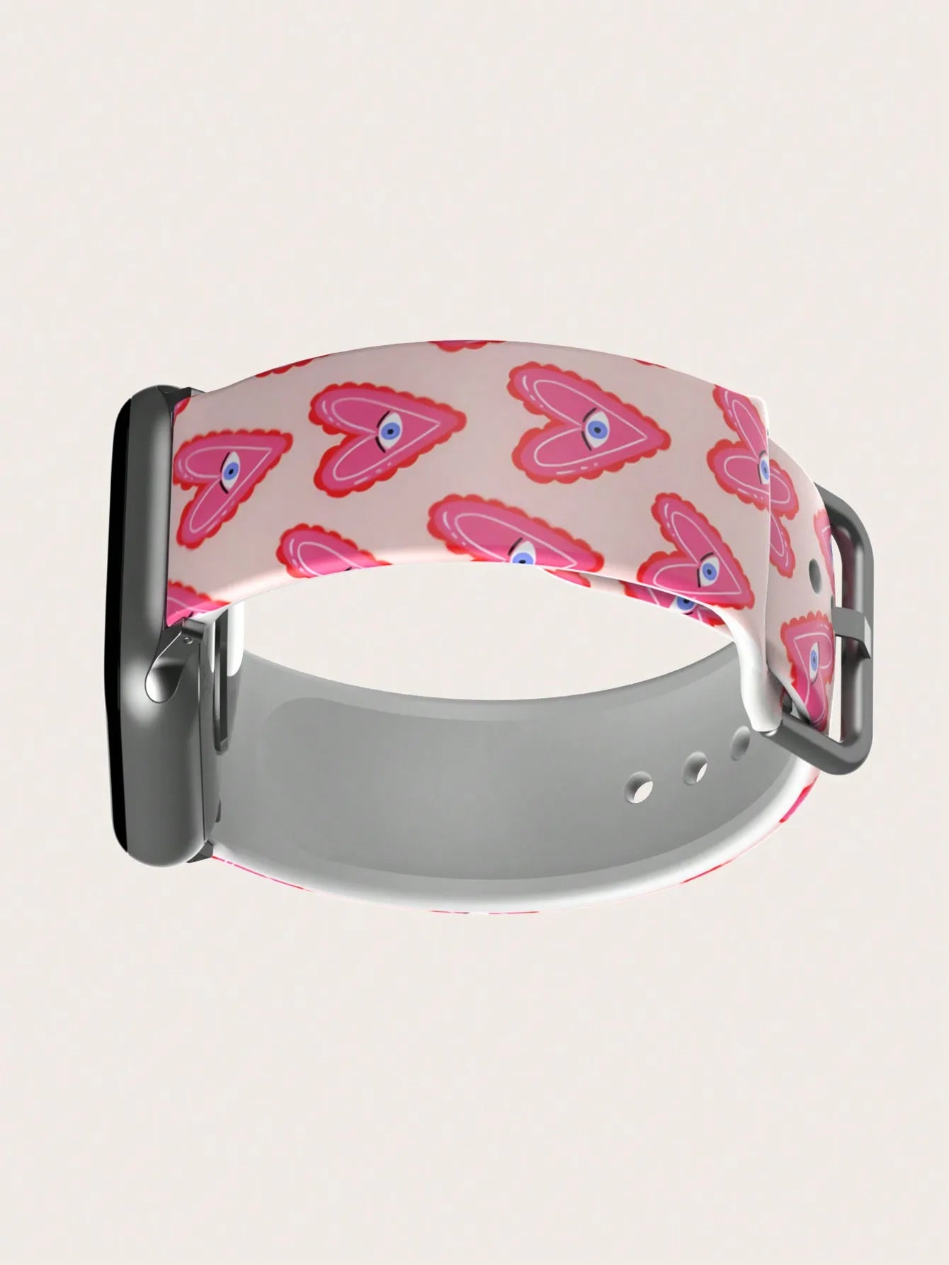 Pink Heart Eyes Band for Apple Watch Ultra 3 & Series 11–3 | Cute Fun Strap