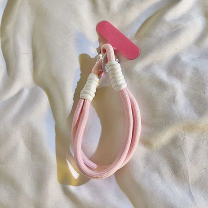 Cute Pastel Wrist Strap Lanyard for Phone – Macaron Color Charm Chain