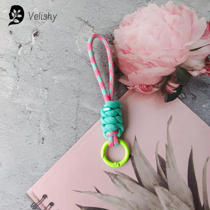 Braided Umbrella Rope Keychain Lanyard – Strong Strap for Keys and Phone Accessories