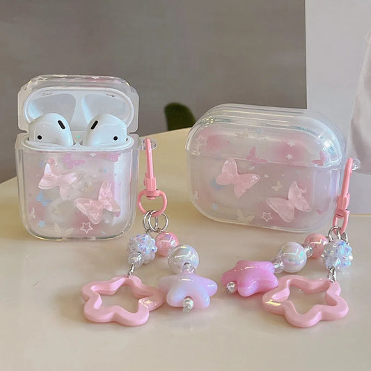 Lovely 3D Butterfly Earphone Case with Keychain for AirPods 1/2/3/4 & Pro