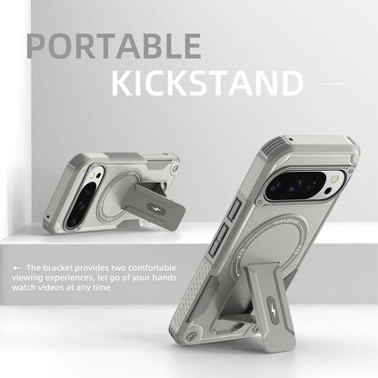 Heavy-Duty Armor MagSafe Case for Google Pixel 10/9 Pro – Rugged Stand Cover
