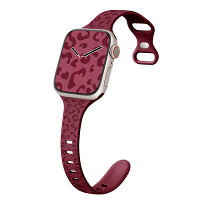 Engraved Slim Silicone Band for Apple Watch Series 9/8/7/6/SE/Ultra