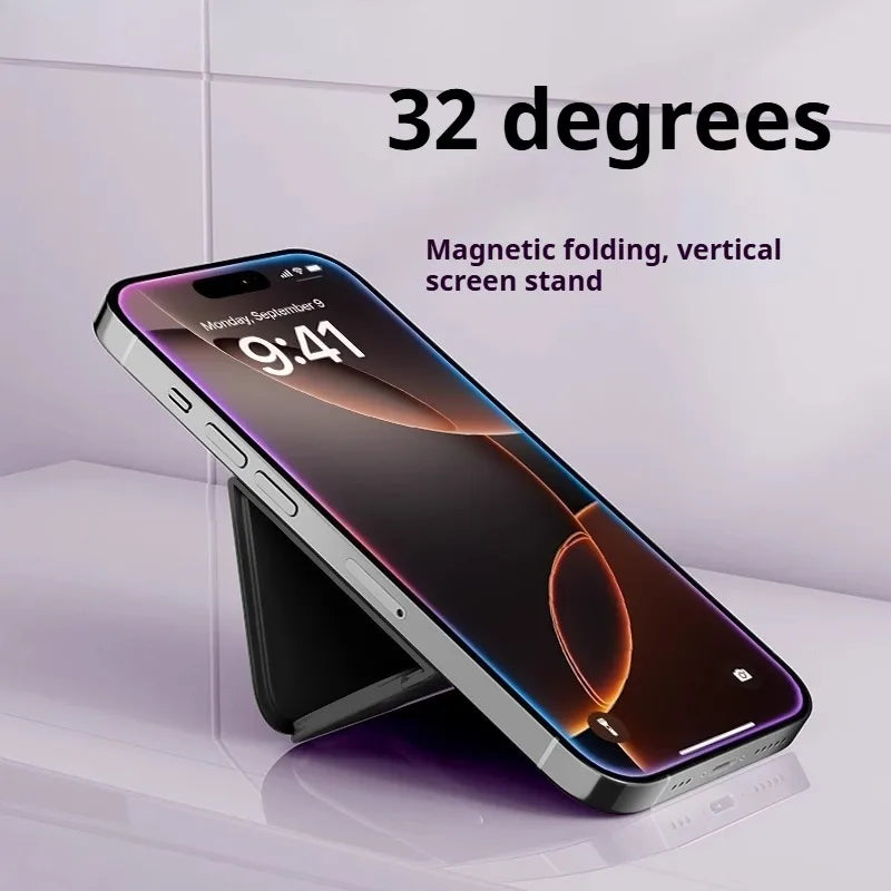 Ultra-Thin Magnetic iPhone Case with 3-Fold Rotating Bracket for 16 Pro Max / 15 Series