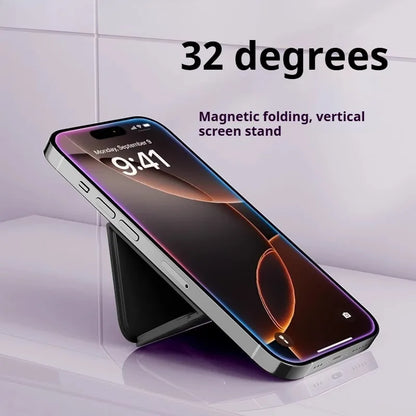 Ultra-Thin Magnetic iPhone Case with 3-Fold Rotating Bracket for 16 Pro Max / 15 Series