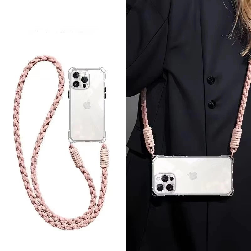 Crossbody Lanyard Phone Case for iPhone 16 15 14 13 12 11 Pro Max Soft TPU Cover