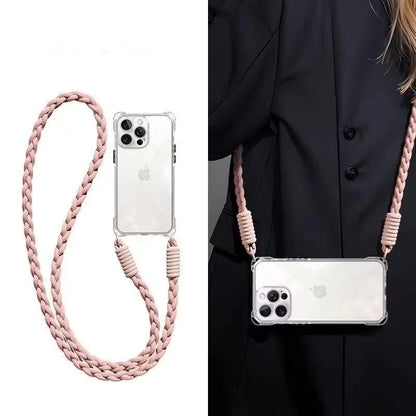 Crossbody Lanyard Phone Case for iPhone 16 15 14 13 12 11 Pro Max Soft TPU Cover