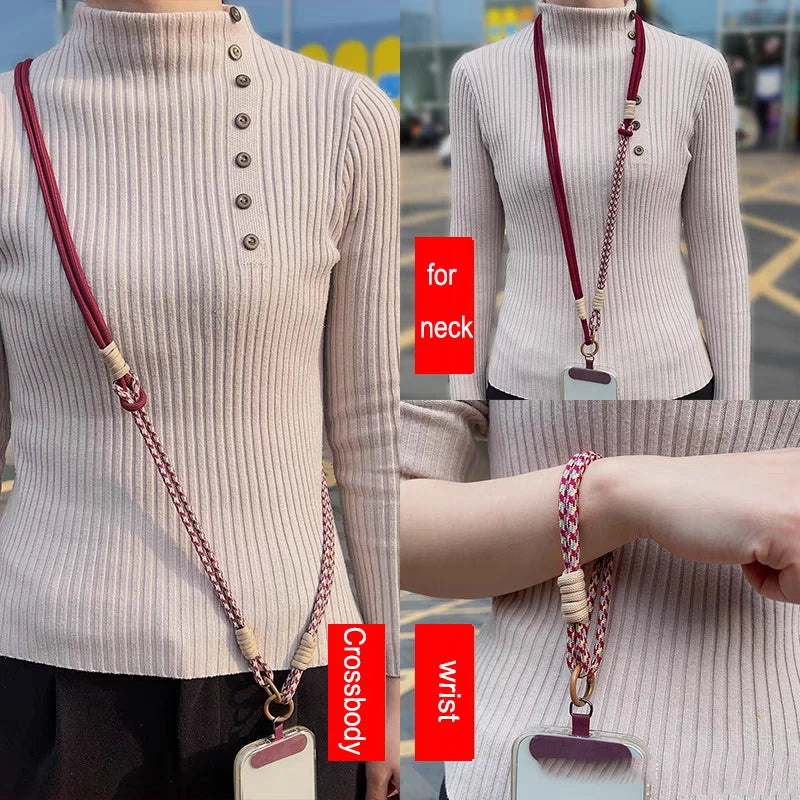 3 in 1 Crossbody Mobile Phone Hanging Rope – Neck, Wrist & Cup Strap