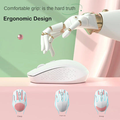 Bluetooth 5.2 + 2.4G Dual-Mode Wireless Mouse Silent Rechargeable 1600DPI