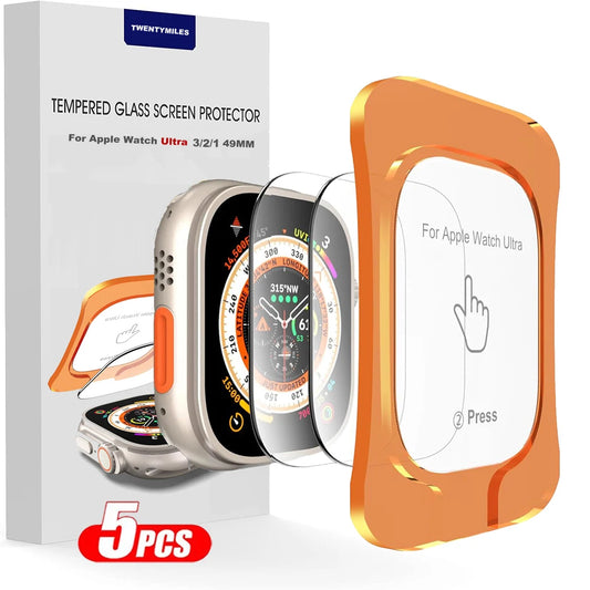 Tempered Glass for Apple Watch Ultra 1/2/3 49mm with Alignment Tool Protector