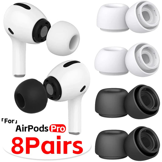 Soft Silicone Ear Tips for AirPods Pro 1 & 2 – Noise-Reducing Earbud Covers