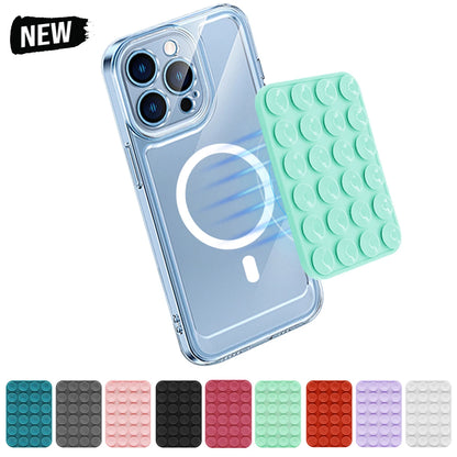 Silicone Suction Cup MagSafe Phone Holder for iPhone 12 13 14 15 16 17 Wall Mount