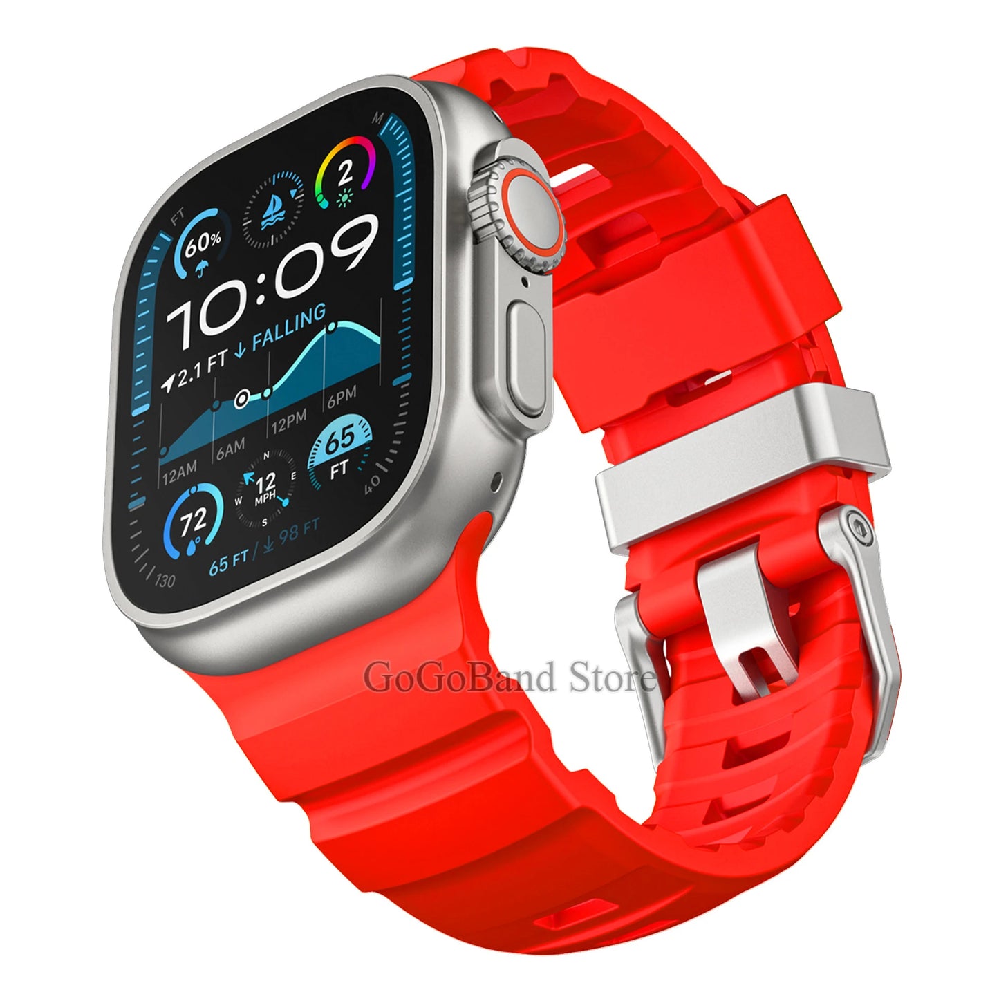 Fluorescent Silicone Bracelet for Apple Watch Series 4–10 & Ultra 2