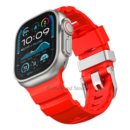 Fluorescent Silicone Bracelet for Apple Watch Series 4–10 & Ultra 2