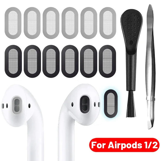 Dustproof Steel Mesh Filter Net for AirPods 1/2 – Replaceable Adhesive