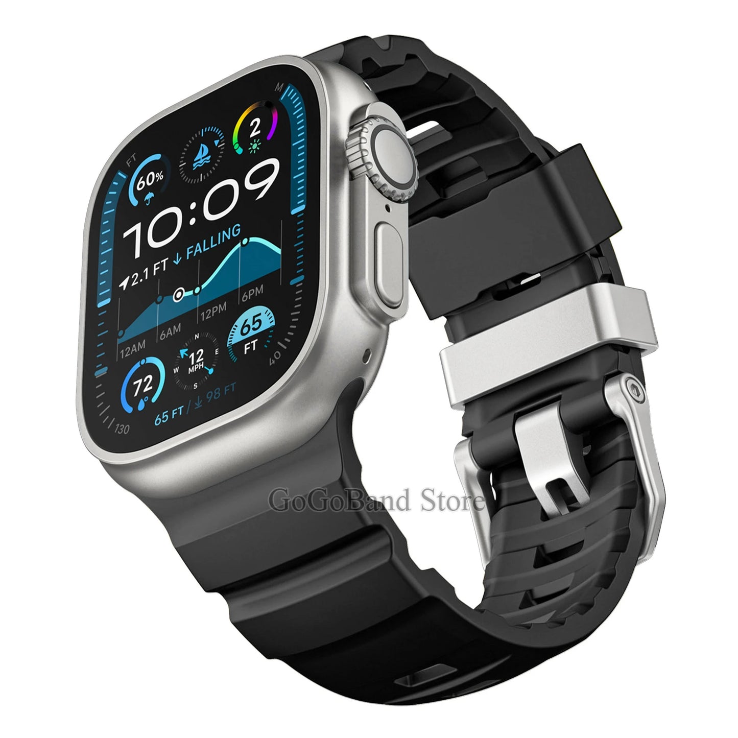 Fluorescent Silicone Bracelet for Apple Watch Series 4–10 & Ultra 2