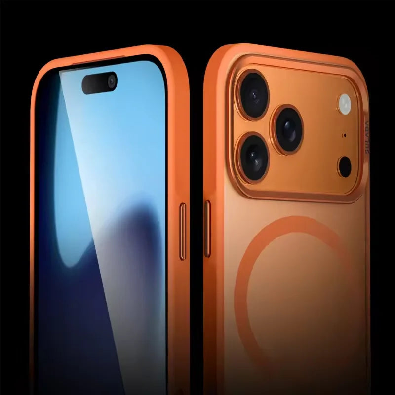 Luxury Alloy Lens Frame Matte MagSafe Case for iPhone 17 Air 17 Pro 17 Pro Max