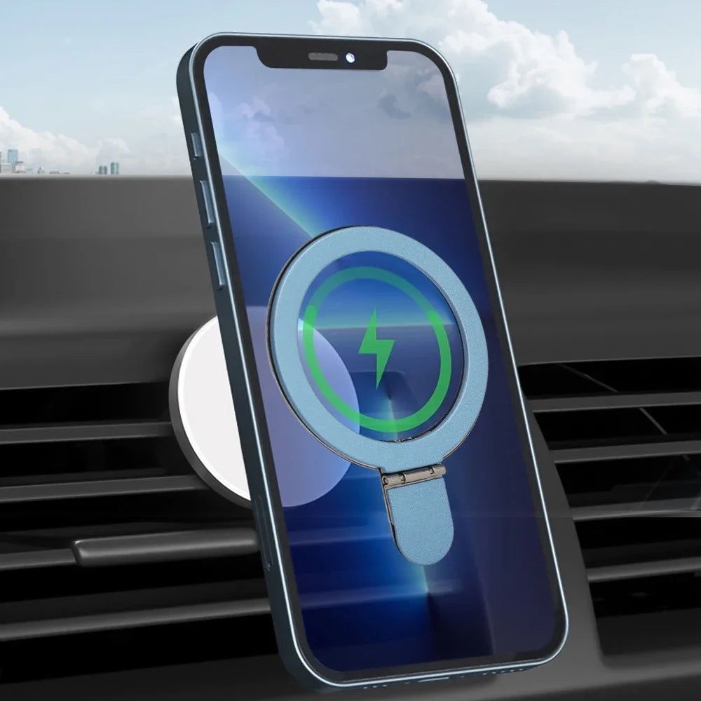 Magnetic Finger Ring Holder for iPhone 15 16 MagSafe Wireless Charging Stand