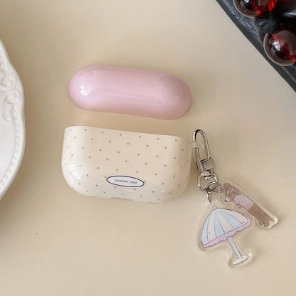 Cute Pink Umbrella Dog Silicone Case for AirPods 1 2 3 Pro with Pendant