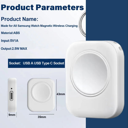Magnetic Type-C Wireless Charger for Samsung Galaxy Watch Ultra/7/6/5/4/3