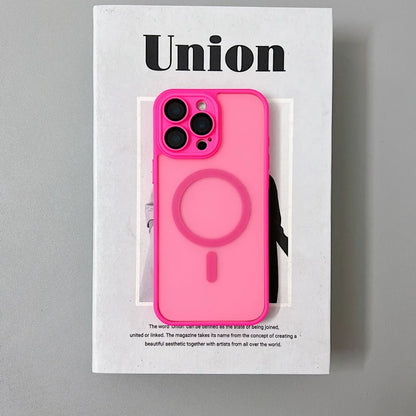 Magnetic Matte Translucent Armor Case for iPhone 15 14 Pro Max – MagSafe