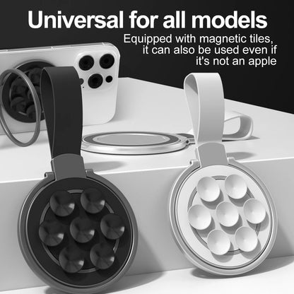 Magnetic Ring Buckle Phone Stand with Silicone Suction Cup for MagSafe Devices
