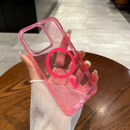 Bling MagSafe Glitter Case for iPhone 11–15 Pro Max – Clear Acrylic Cover
