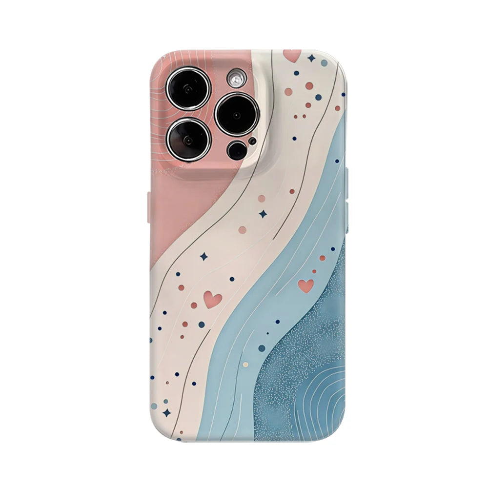 Dreamy Currents Case for iPhone 17 16 15 14 13 12 Pro Max Plus Double-Layer